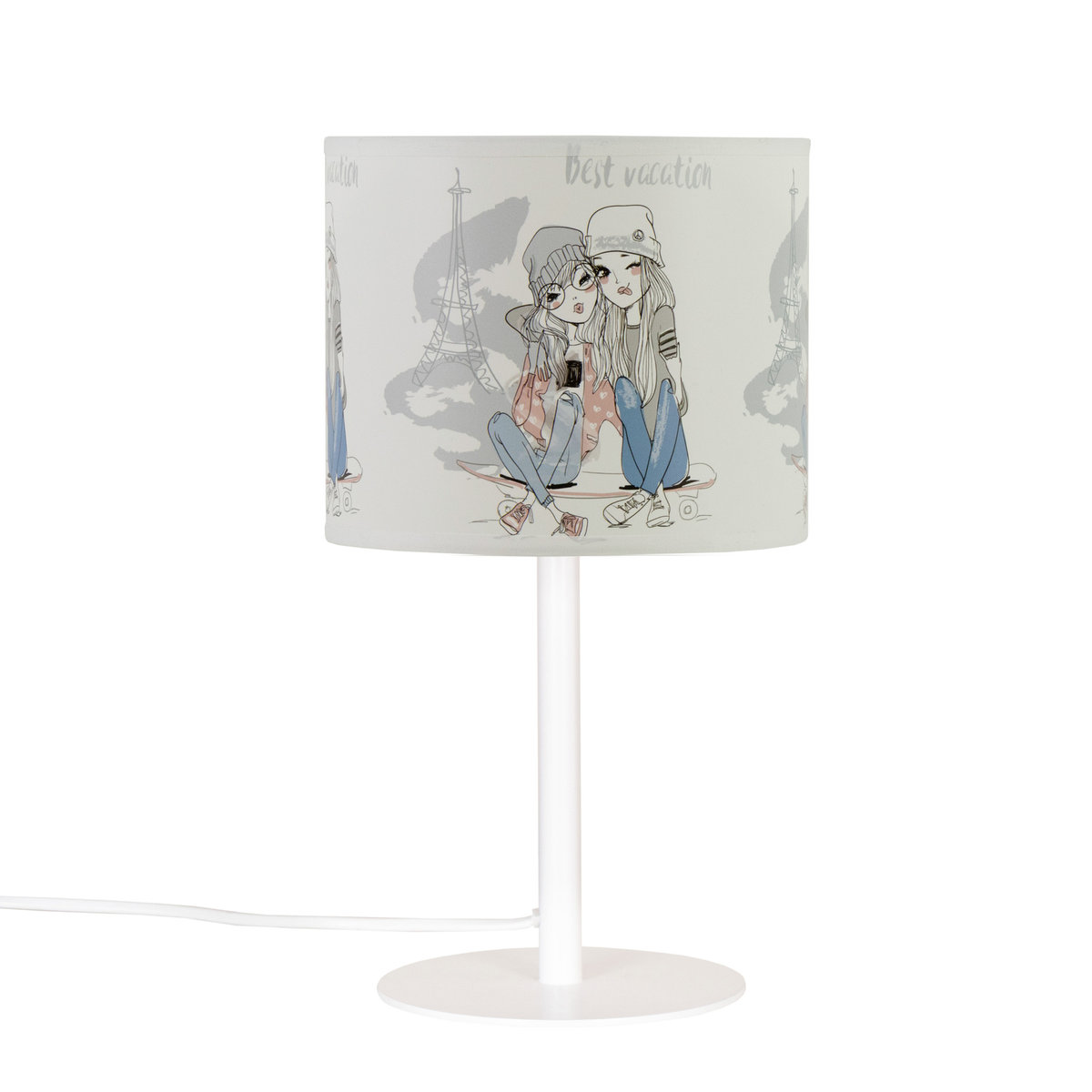 HEXE KIDS Lampa stojąca biurkowa dziecięca PARIS 1 x 60W biały H0986