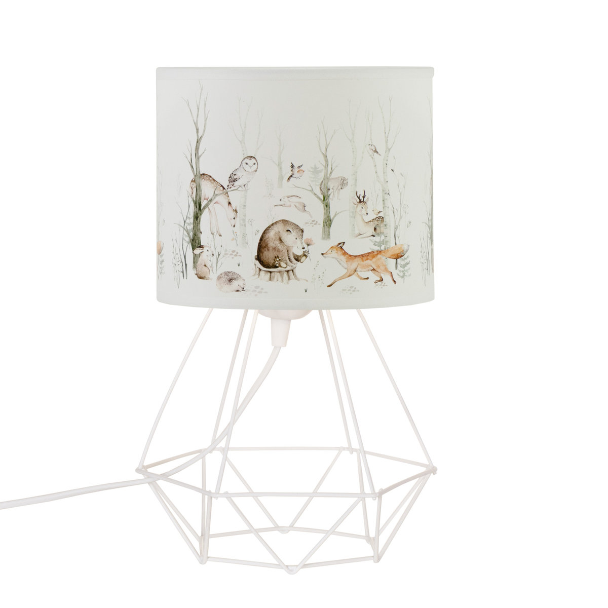 HEXE KIDS Lampa stojąca biurkowa dziecięca W LESIE 2 x 60W biały H0953
