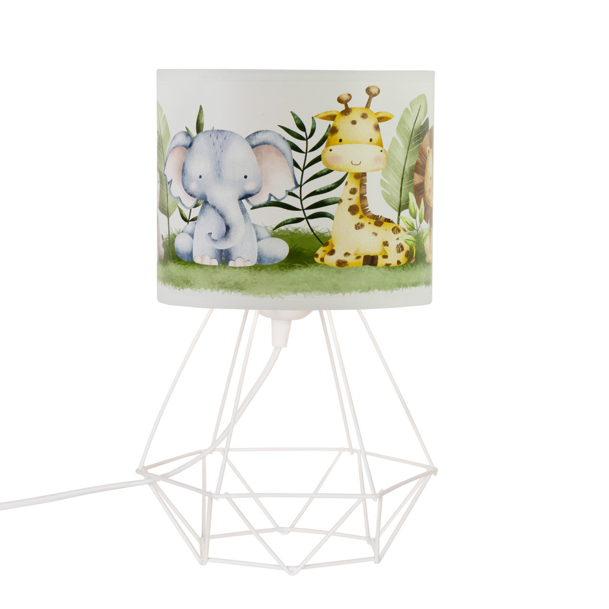 HEXE KIDS Lampa stojąca biurkowa dziecięca JUNGLE 1 x 60W biały H0962