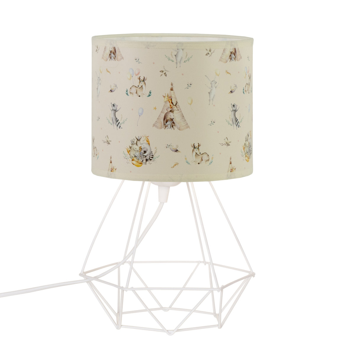 HEXE KIDS Lampa stojąca biurkowa dziecięca ZWIERZĘTA 2 1 x 60W beżowy H0944