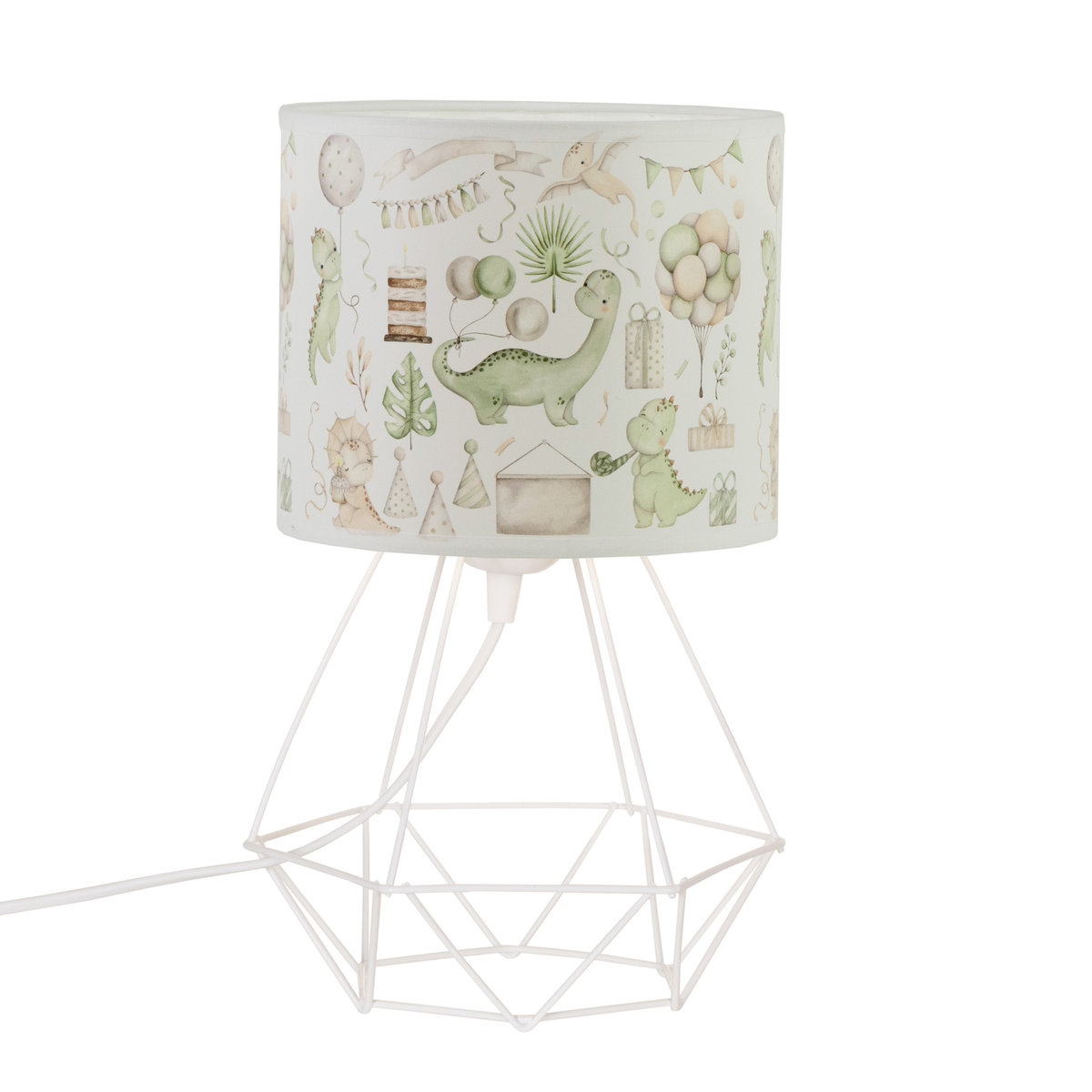 HEXE KIDS Lampa stojąca biurkowa dziecięca DINOZAURY 2 1 x 60W biały H0977