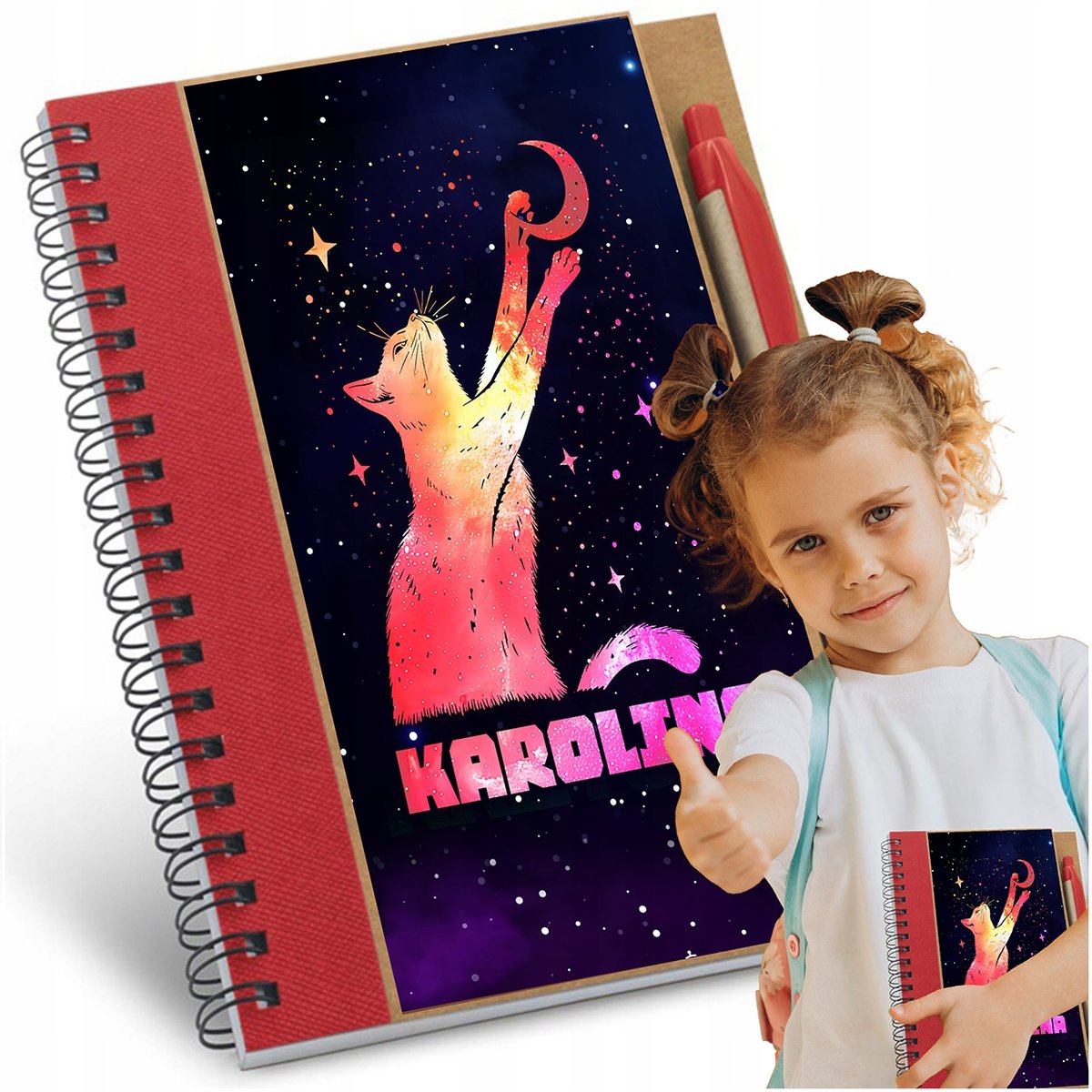 NOTATNIK NOTES ECO KOTY KOSMOS PREZENT DLA DZIECKA DO SZKOŁY PRZEDSZKOLA