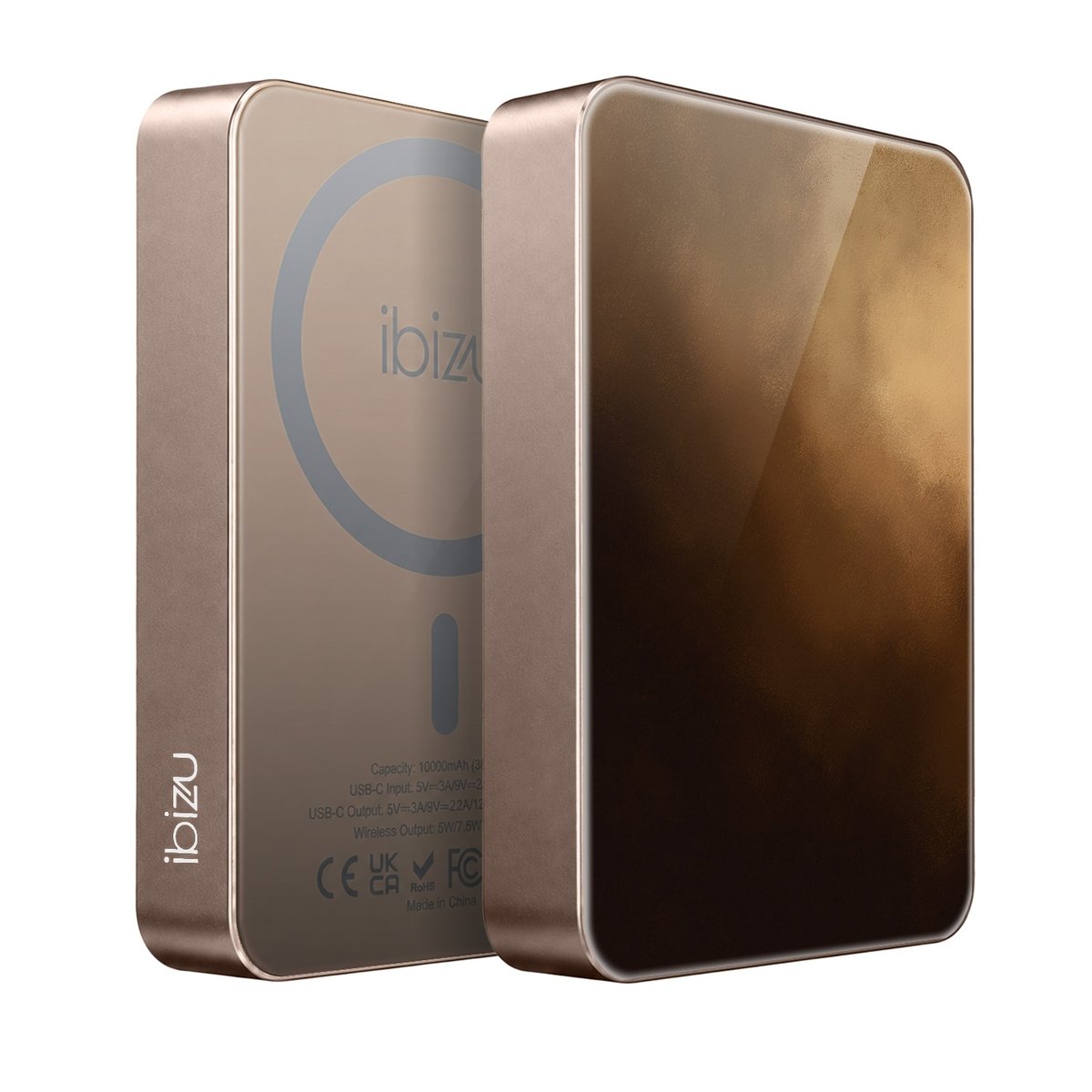 Powerbank IBIZU MagPower 10 000 mAh, tytan pustynny, magnetyczny, aluminiowy, Desert storm
