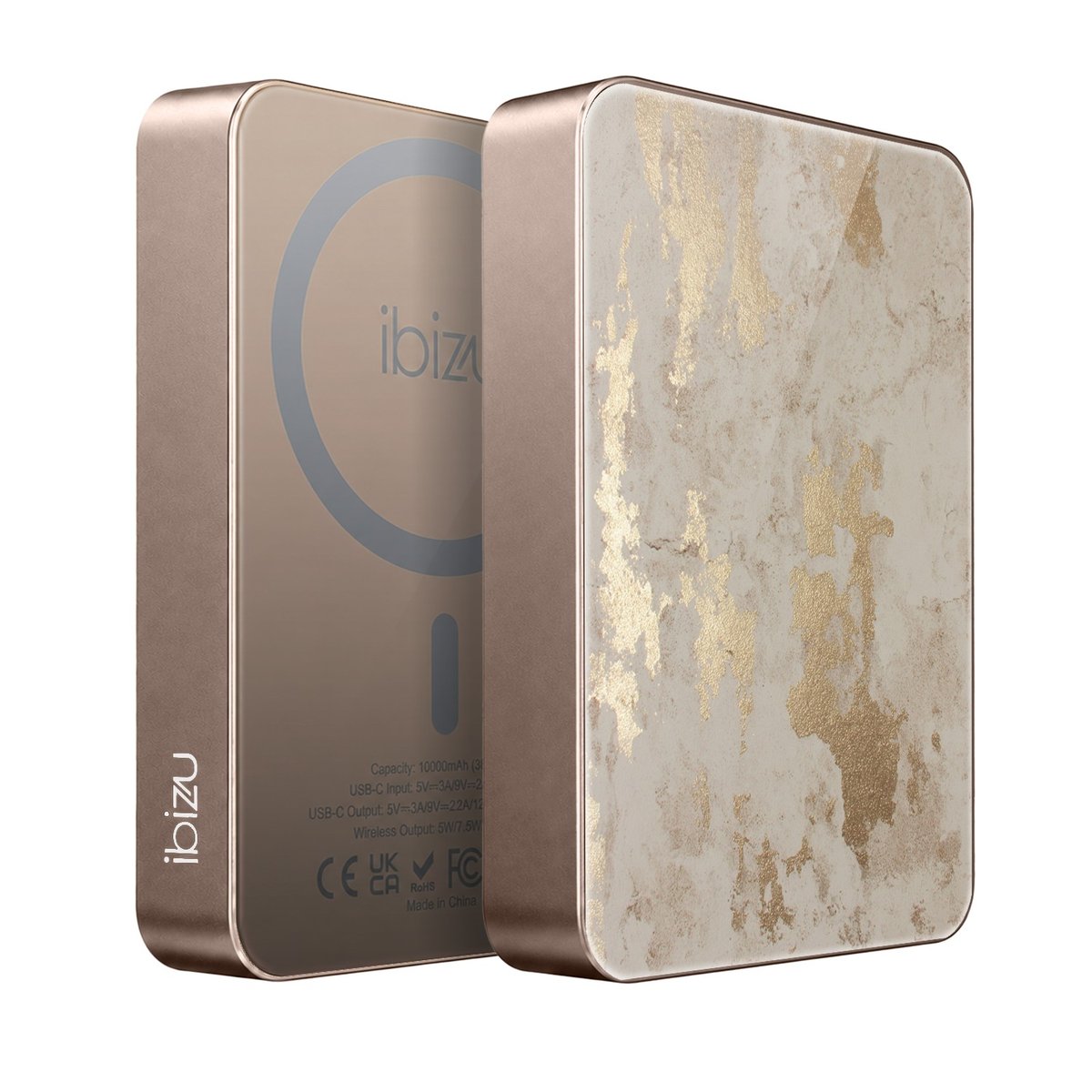 Powerbank IBIZU MagPower 10 000 mAh, tytan pustynny, magnetyczny, aluminiowy, Szampańskie złoto