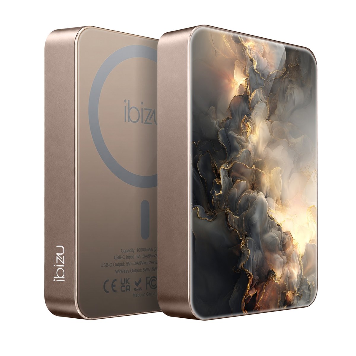 Powerbank IBIZU MagPower 10 000 mAh, tytan pustynny, magnetyczny, aluminiowy, Stardust