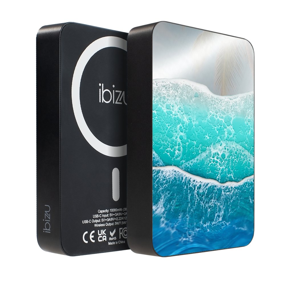 Powerbank IBIZU MagPower 10 000 mAh, gwiezdna czerń, magnetyczny, aluminiowy, Szafirowy Ocean