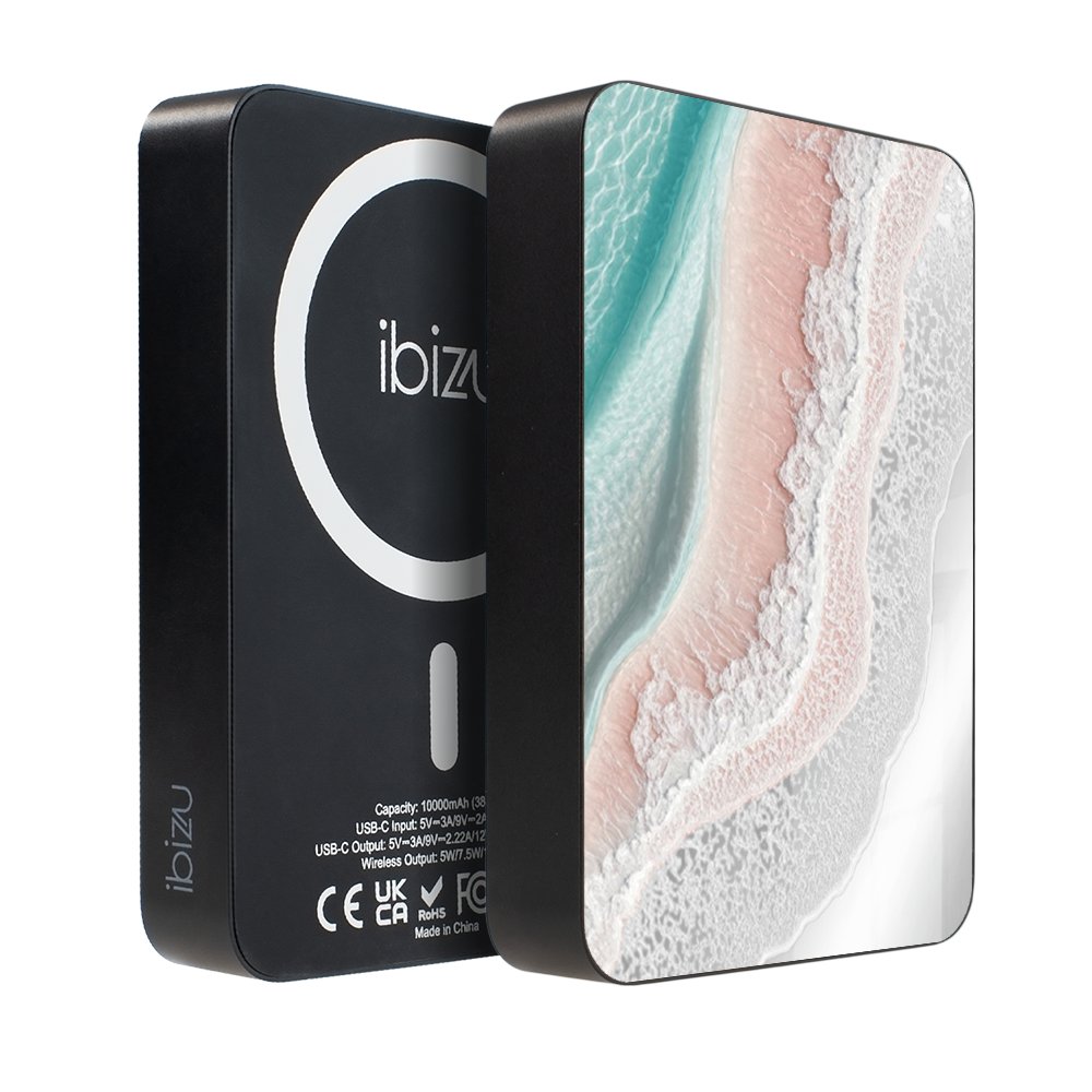 Powerbank IBIZU MagPower 10 000 mAh, gwiezdna czerń, magnetyczny, aluminiowy, Rajska plaża
