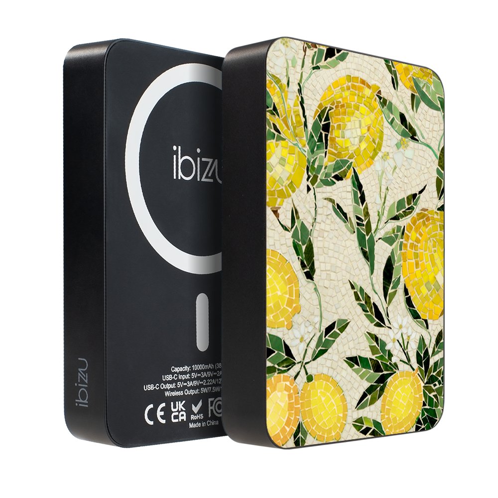 Powerbank IBIZU MagPower 10 000 mAh, gwiezdna czerń, magnetyczny, aluminiowy, Cytrynowe gaje