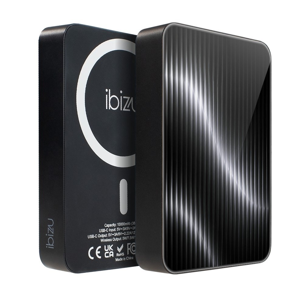 Powerbank IBIZU MagPower 10 000 mAh, gwiezdna czerń, magnetyczny, aluminiowy, Metaliczne Inferno