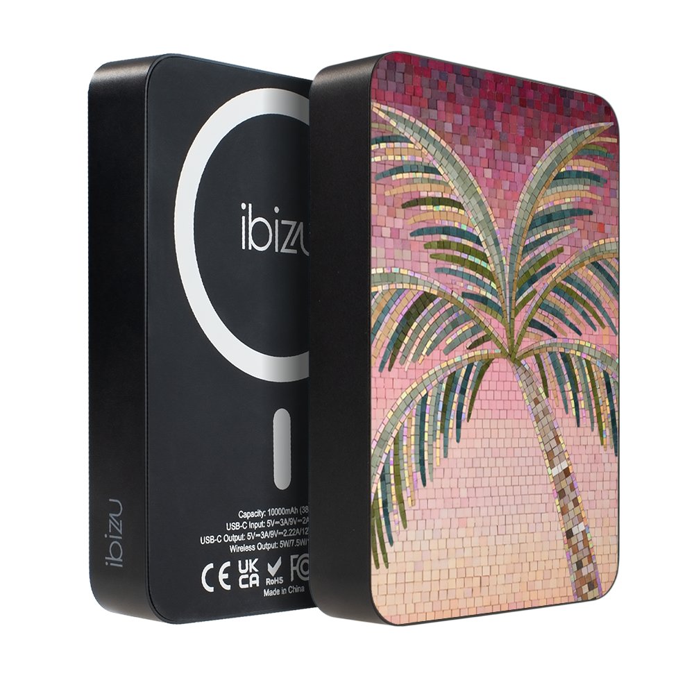 Powerbank IBIZU MagPower 10 000 mAh, gwiezdna czerń, magnetyczny, aluminiowy, Kalabryjska Palma