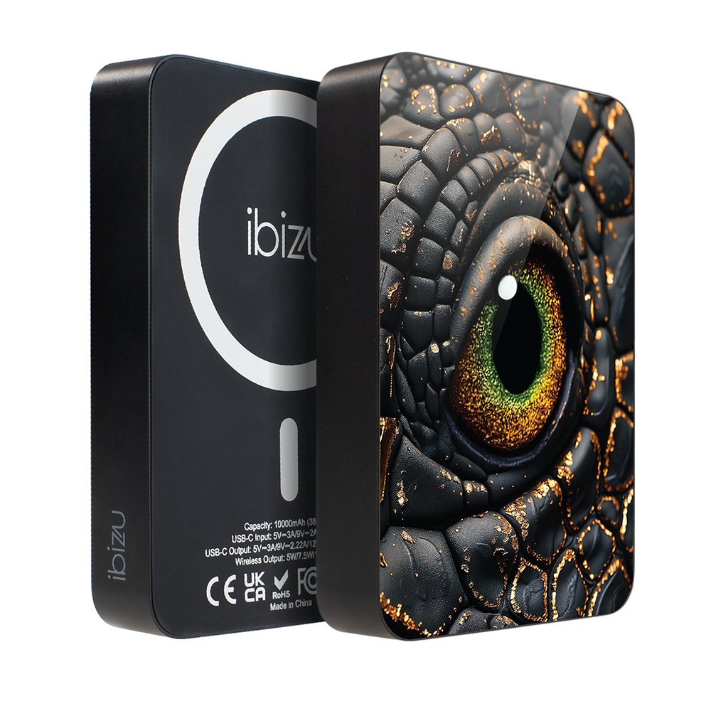 Powerbank IBIZU MagPower 10 000 mAh, gwiezdna czerń, magnetyczny, aluminiowy, Amber Dragon
