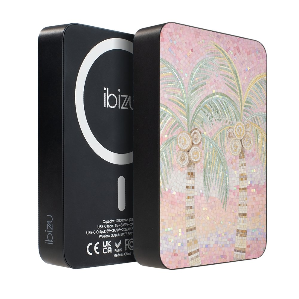 Powerbank IBIZU MagPower 10 000 mAh, gwiezdna czerń, magnetyczny, aluminiowy, Włoski ogród