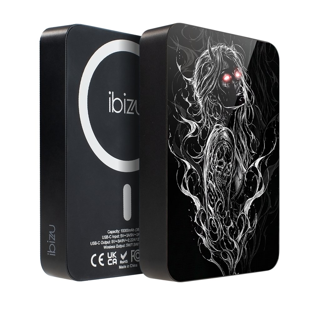 Powerbank IBIZU MagPower 10 000 mAh, gwiezdna czerń, magnetyczny, aluminiowy, Lilith