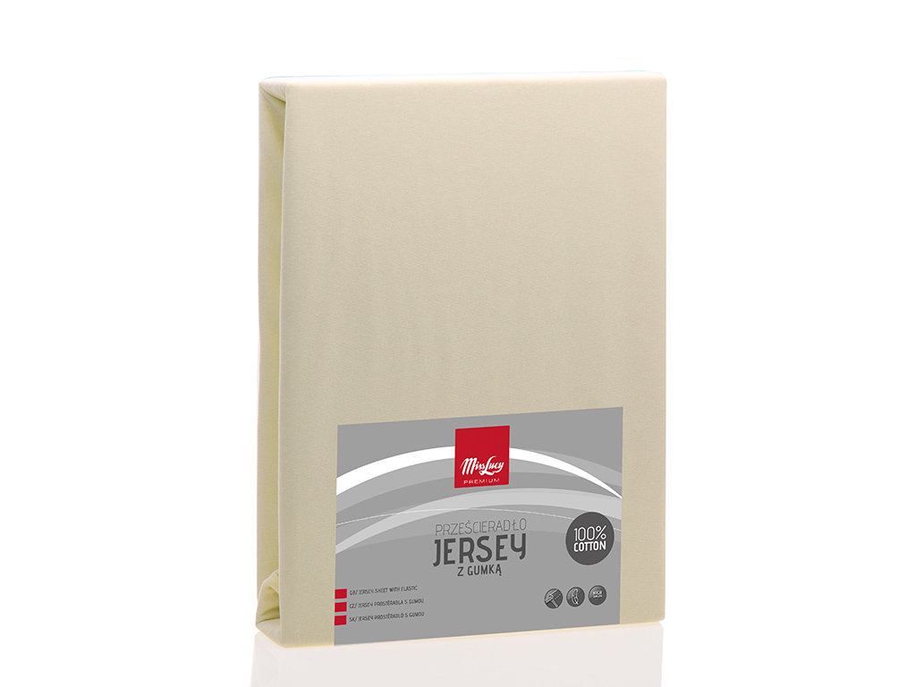 Prześcieradło jersey z gumką Miss Lucy 160x200 cm ecru 100% bawełna