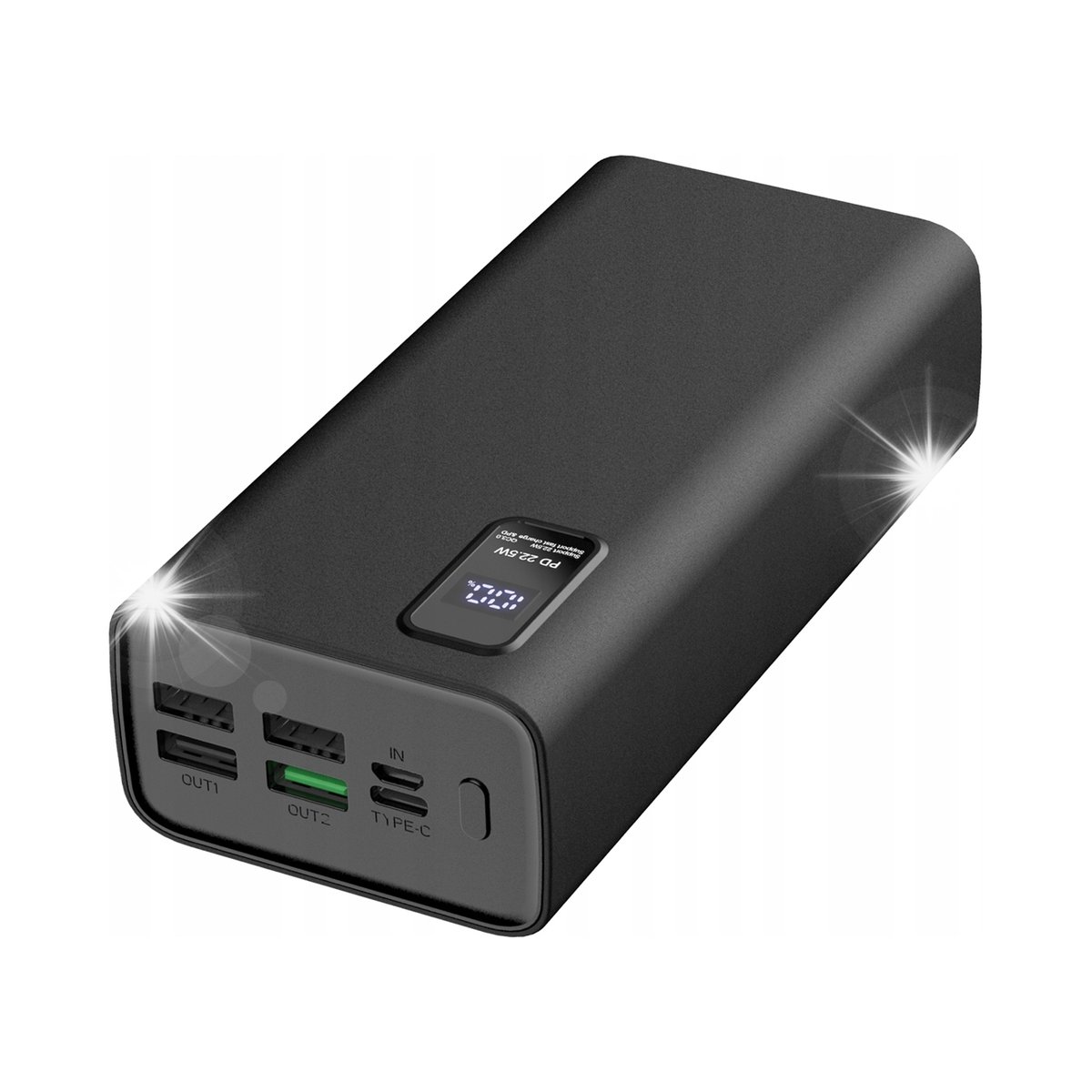 Power-bank WYDAJNY DUŻY akumulator 30000mAh 4xUSB USB-C PD 3.0 QC 3.0 LED