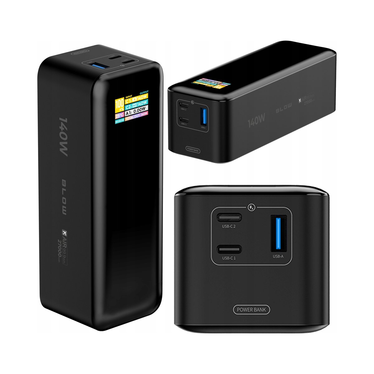 POWERBANK AIR99.9/B 27000 ;mAh 140 ;W Blow