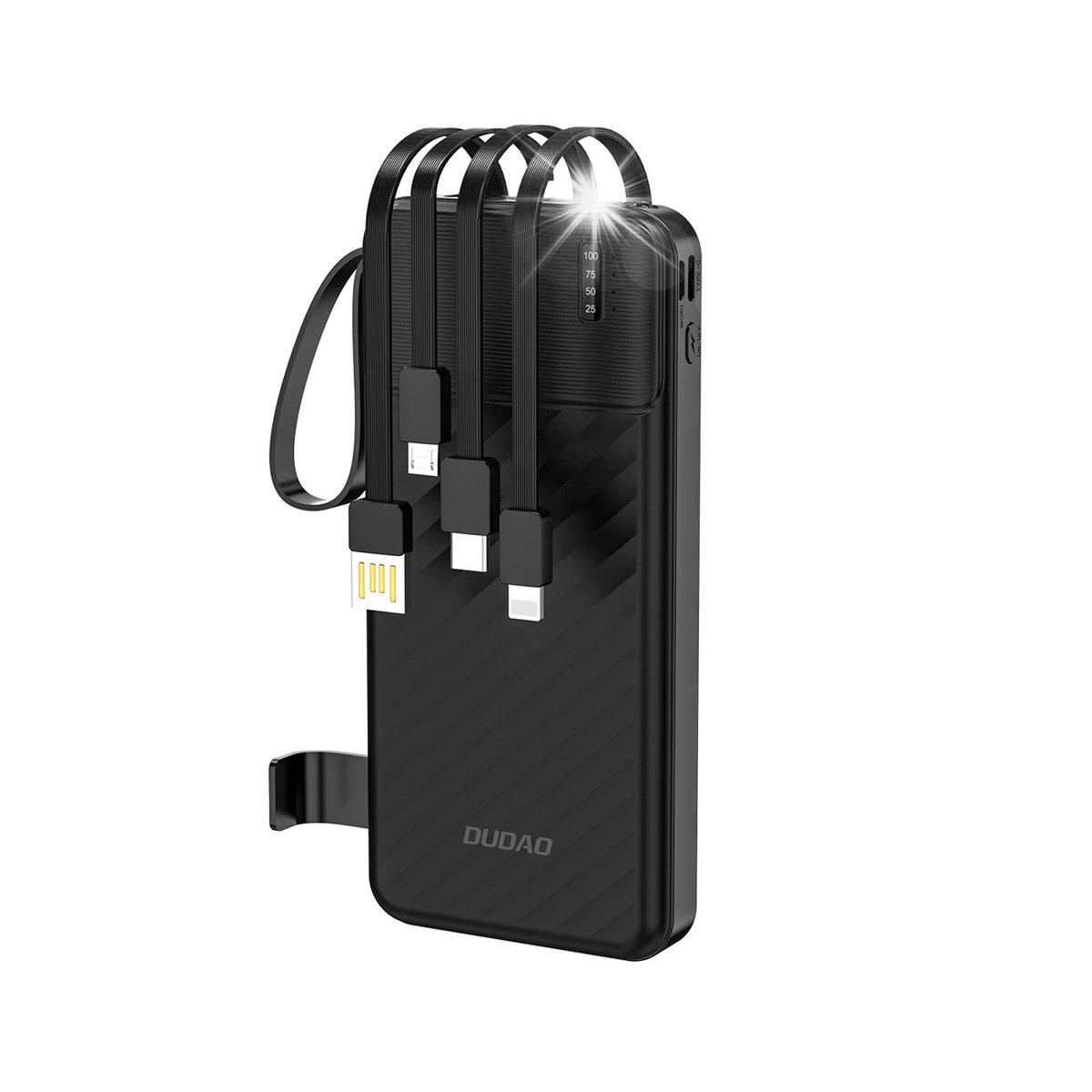 PowerBank Dudao K11 10000mAh kable USB USB-C Lightning microUSB 2A 10W