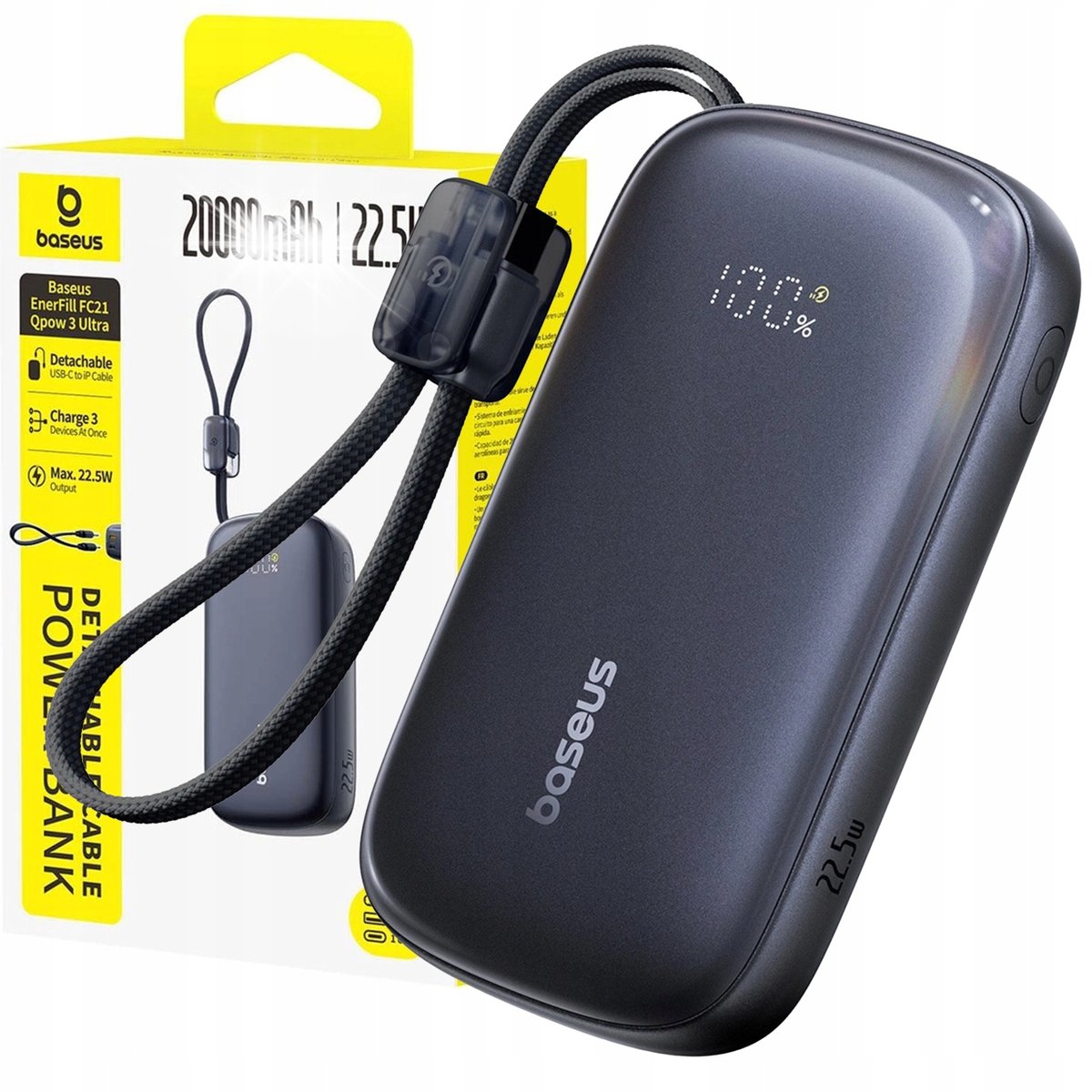 Powerbank Baseus EnerFill FC21 Qpow 3 Ultra 20000mAh 22.5W + lighting