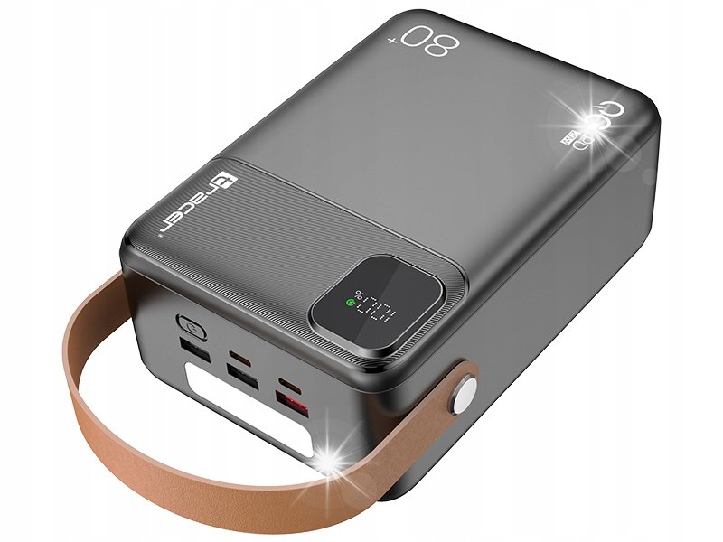 PowerBank 80000mAh 2xUSB + USB-C Typ C QC 3.0 22.5W PD 20W wyświetlacz
