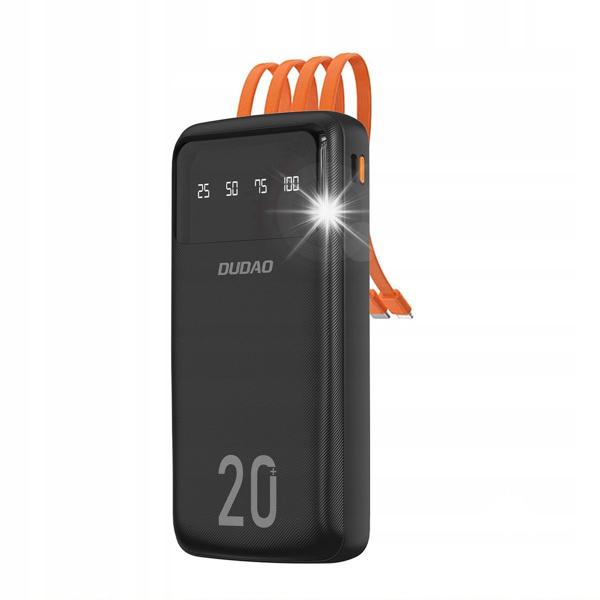 PowerBank Dudao K6Pro 20000mAh kable USB USB-C Lightning microUSB 2A