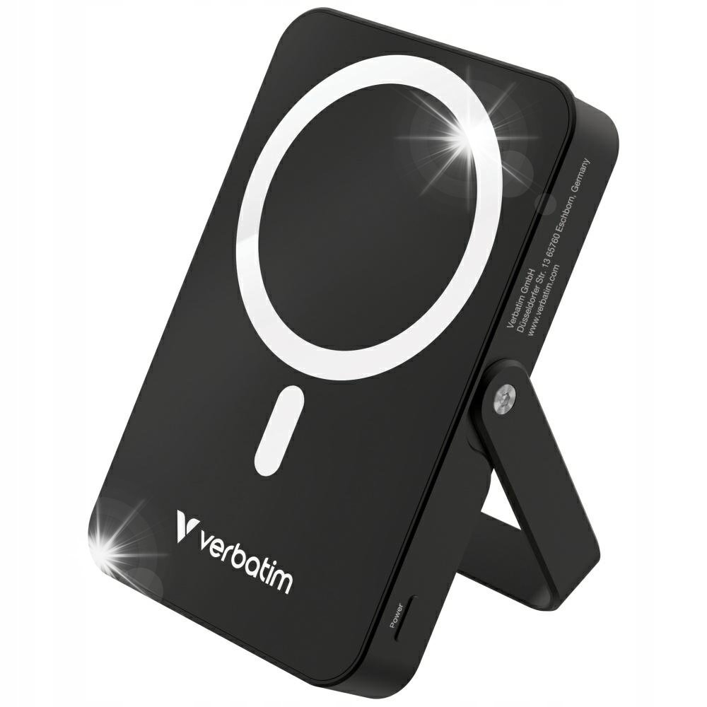 Powerbank Verbatim Charge'n'Go czarny magnetyczny 10000mAh USB-C PD QC