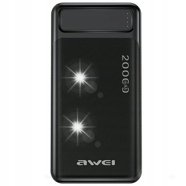 Powerbank Awei P6K 20000mAh 2xUSB 1xUSB-C 1xmicroUSB czarny