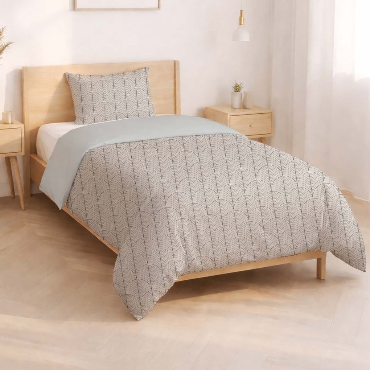 Pościel bawełniana 140 x 200 cm Pation Home Lucienne, beżowa