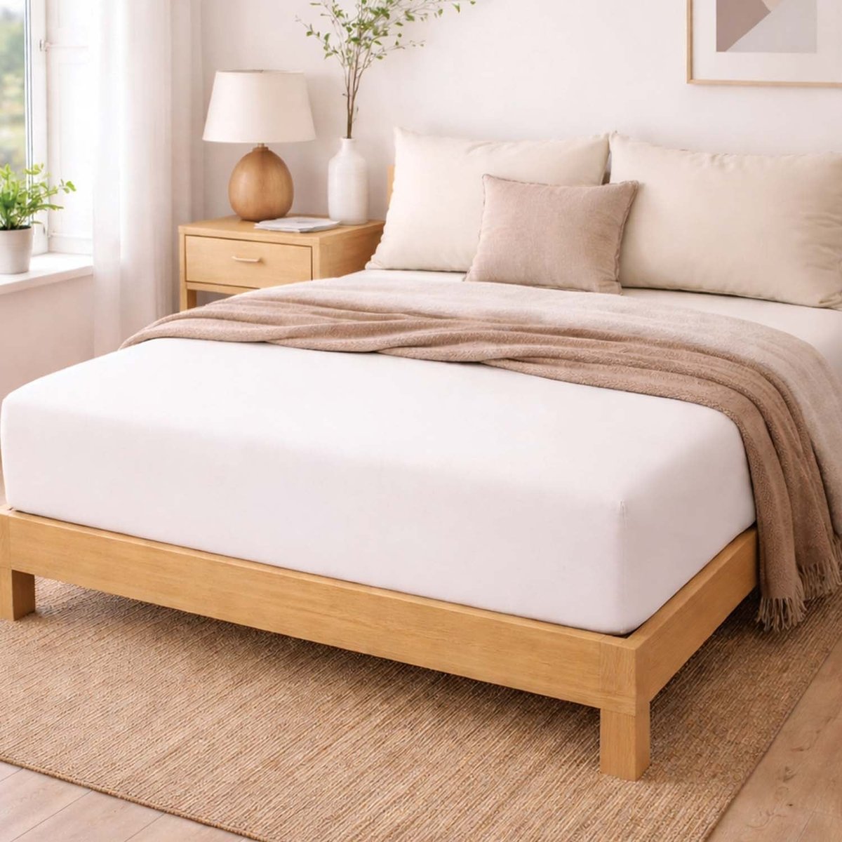 Prześcieradło z gumką 90 x 200 cm Pation Home Nexa, białe