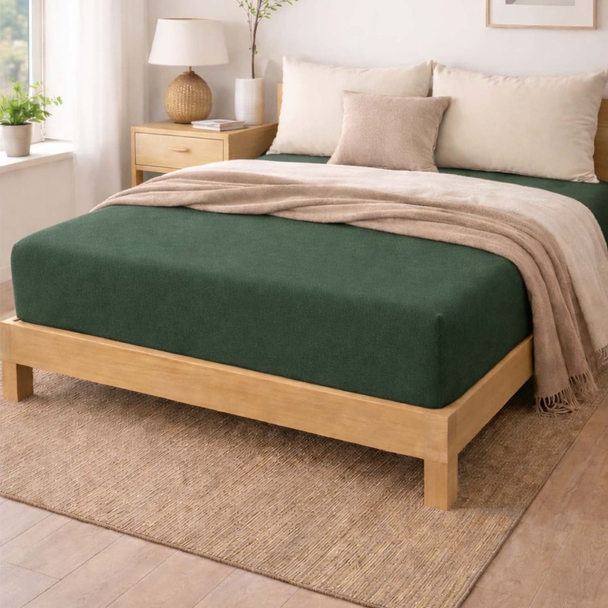Prześcieradło z gumką 90 x 200 cm Pation Home Nexa, zielone