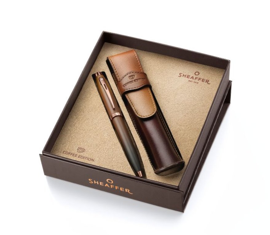 ZESTAW SHEAFFER COFFEE EDITION – DŁUGOPIS 100 I SKÓRZANE ETUI NA DŁUGOPIS