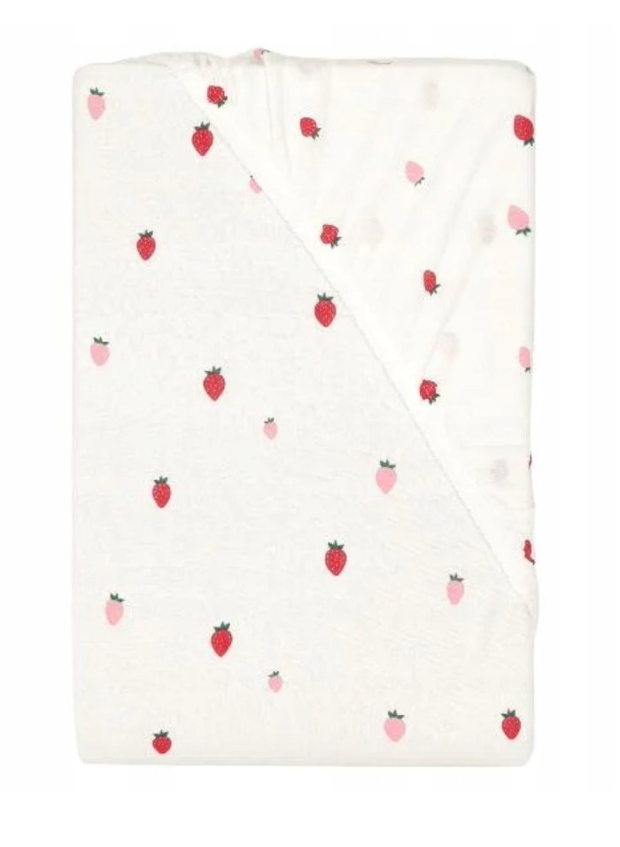 Letnie prześcieradło z gumką Livarno Home 160x200 OWOCE truskawki