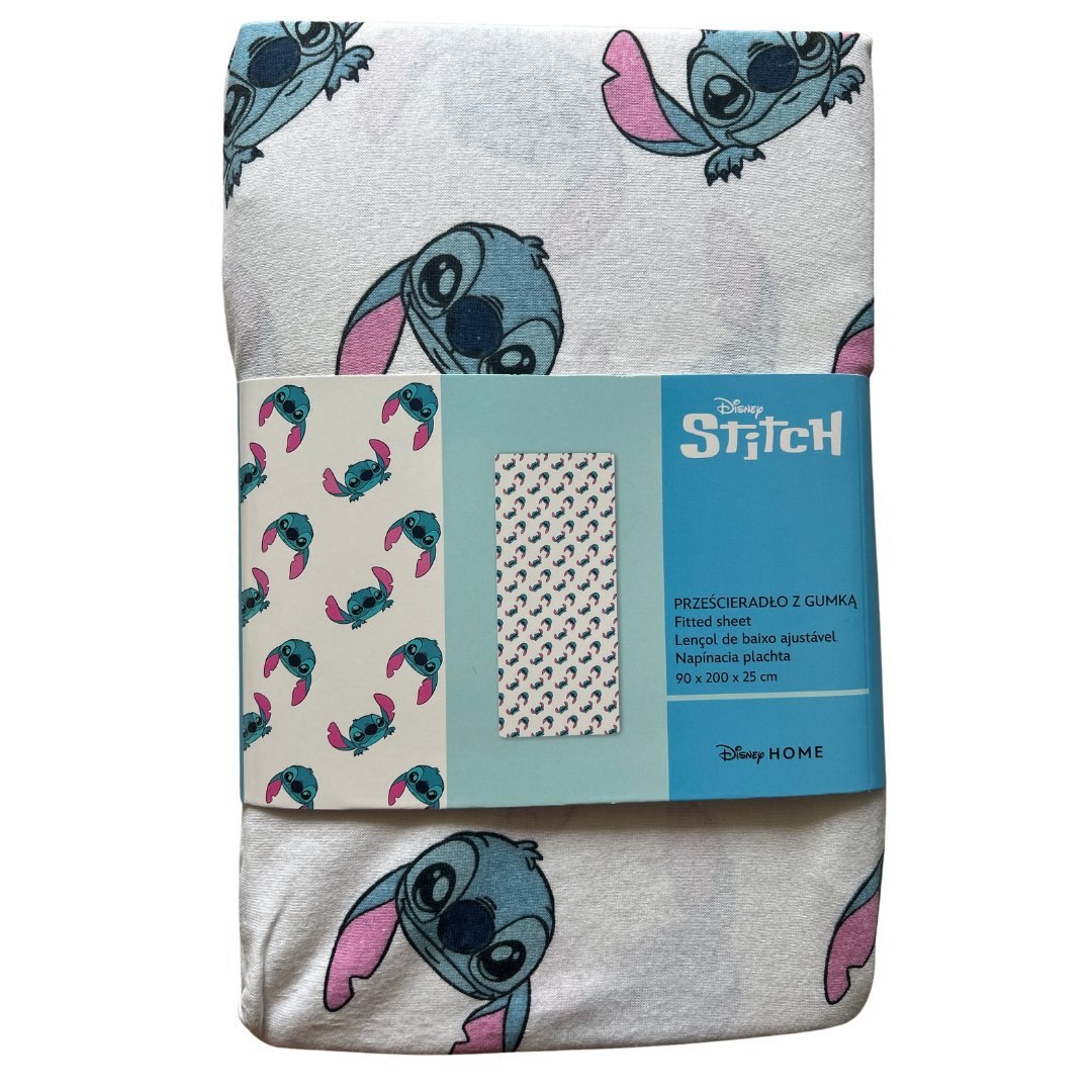 Bawełniane prześcieradło z gumką 90x200 STITCH