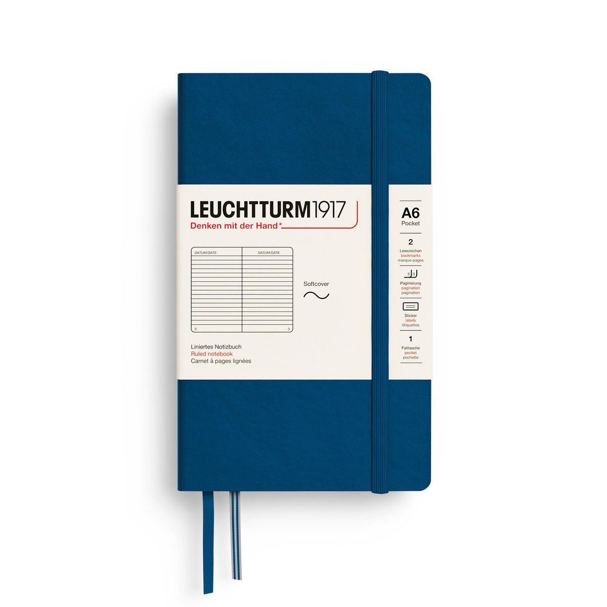 Notatnik Leuchtturm1917 Pocket A6, miękka oprawa, linie, Indigo