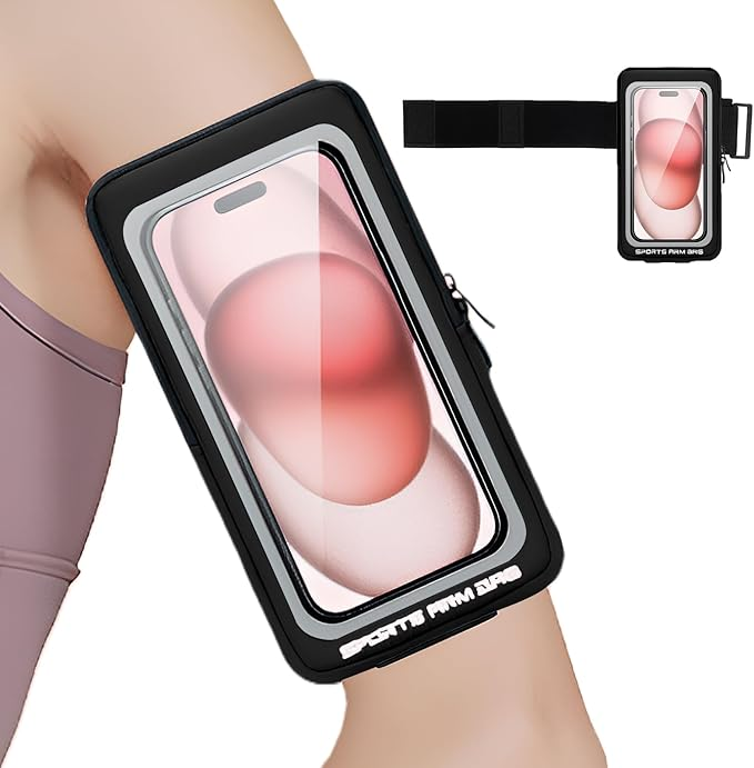 Opaska na Ramię do Biegania Etui na Telefon do 6,9 Cala Czarna