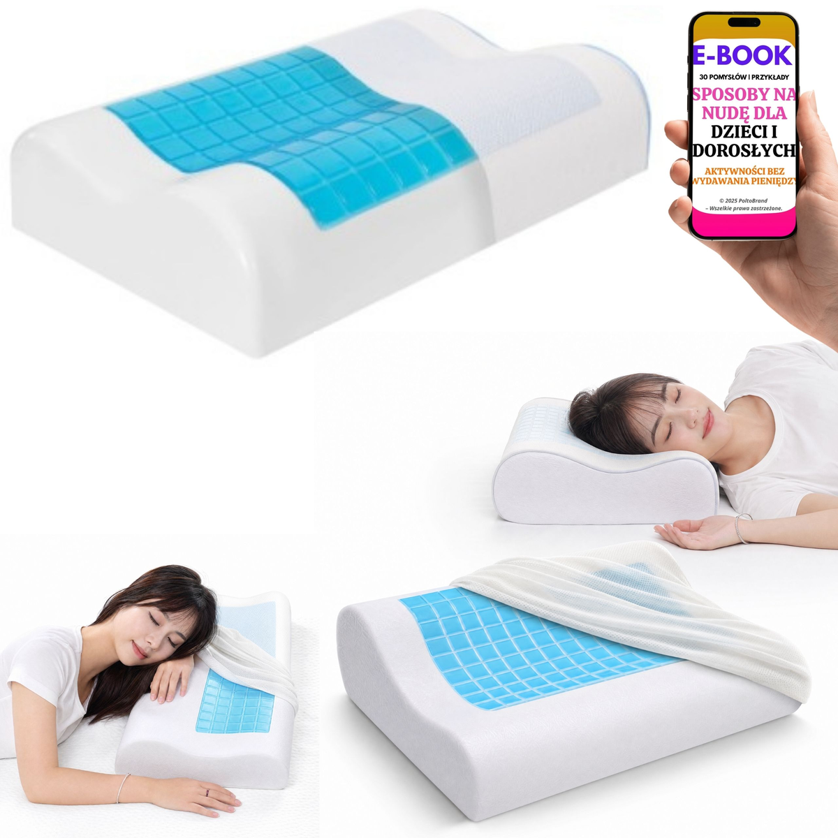 Poduszka Profilowana do Snu na Boku Plecach Memory Premium + E-BOOK-3