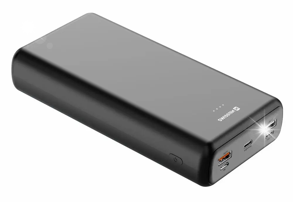 SWISSTEN Powerbank 20W PD QC 2xUSB-A, USB-C Lightning PD QC 30000 mAh