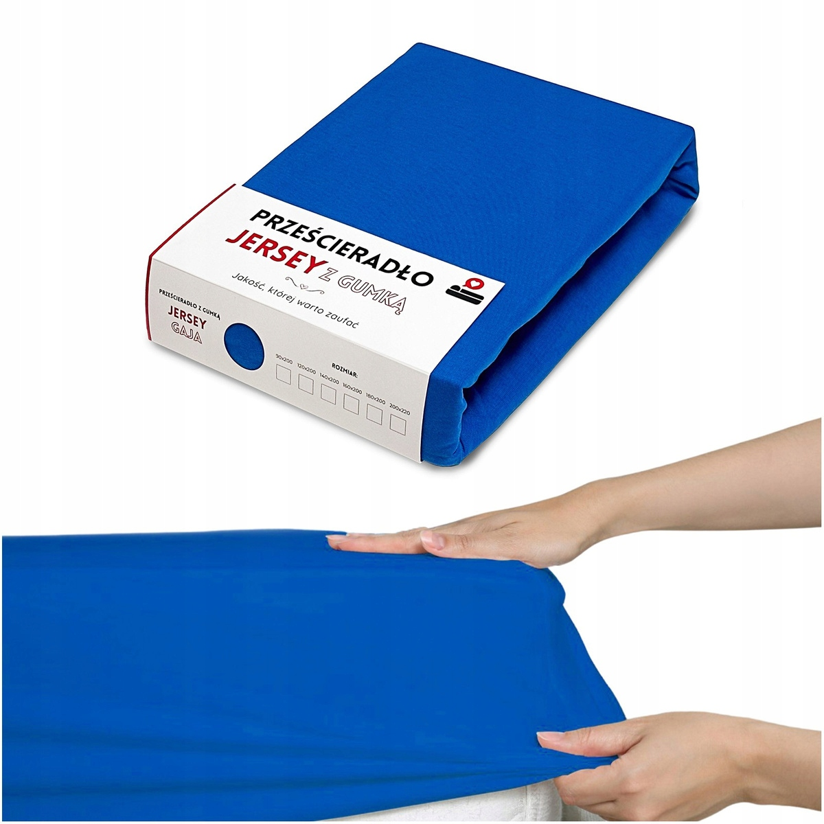 Prześcieradło 180x200 na materac bawełniane JERSEY z gumką Gaja CHABER