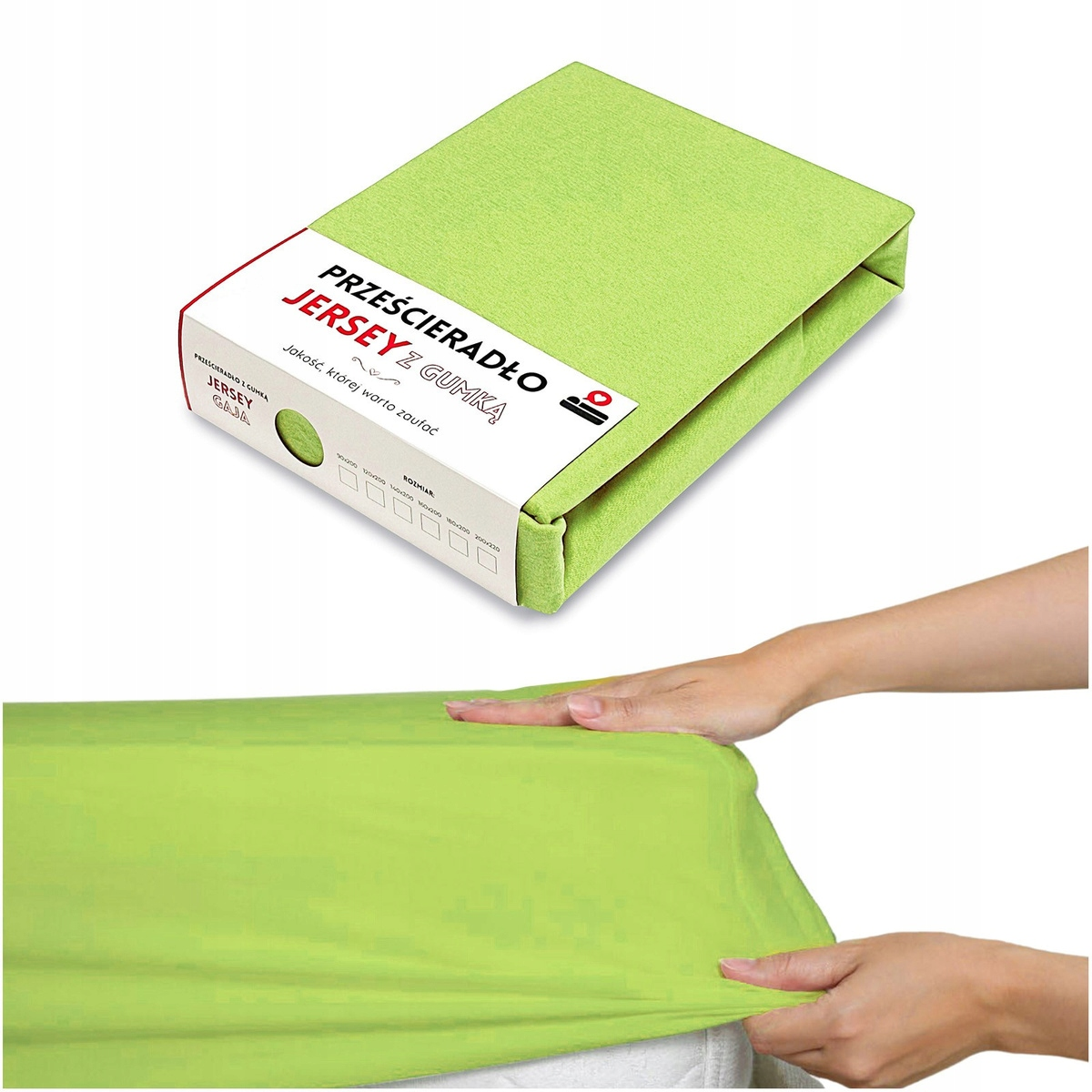 Prześcieradło 200x220 Jednolite Bawełna Jersey z Gumką Gaja 35