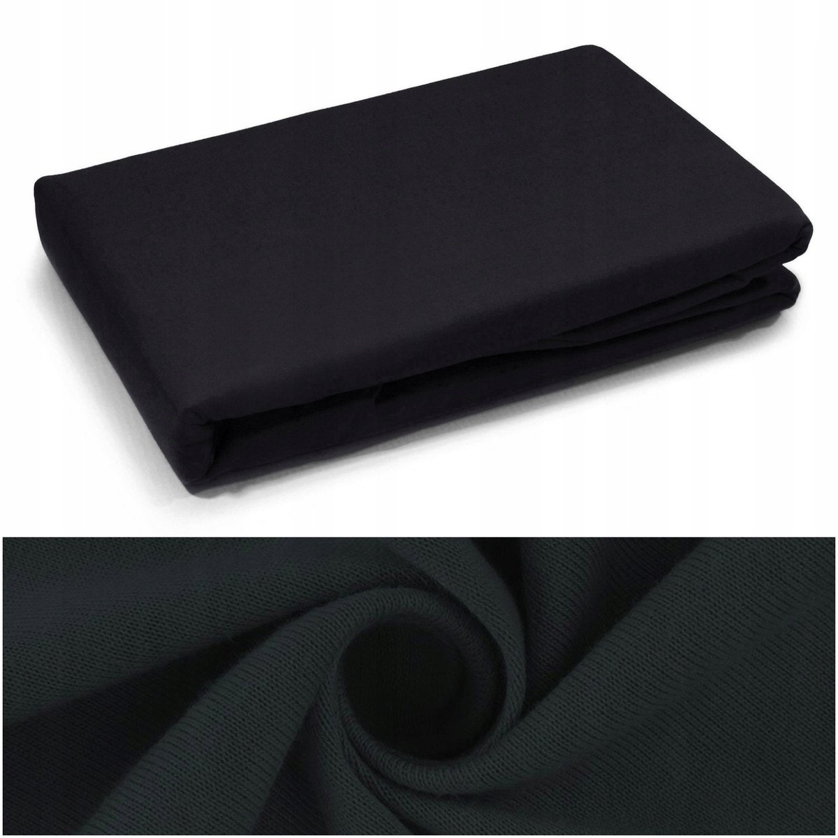 PRZEŚCIERADŁO z gumką 200x220 + 25 cm JERSEY bawełniane Lorenzo CZARNE