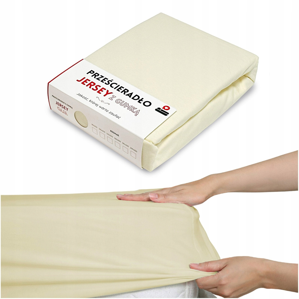 Prześcieradło 140x200 na materac bawełniane JERSEY z gumką Gaja ŻÓŁTE