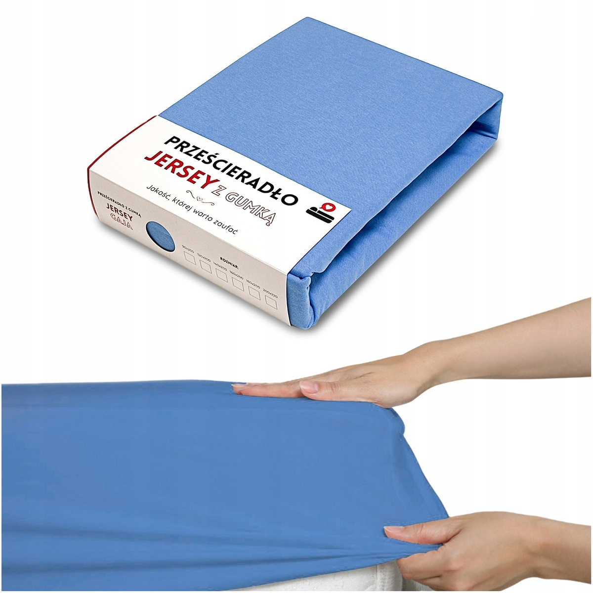 Prześcieradło 140x200 na materac bawełniane JERSEY z gumką Gaja NIEBIESKIE