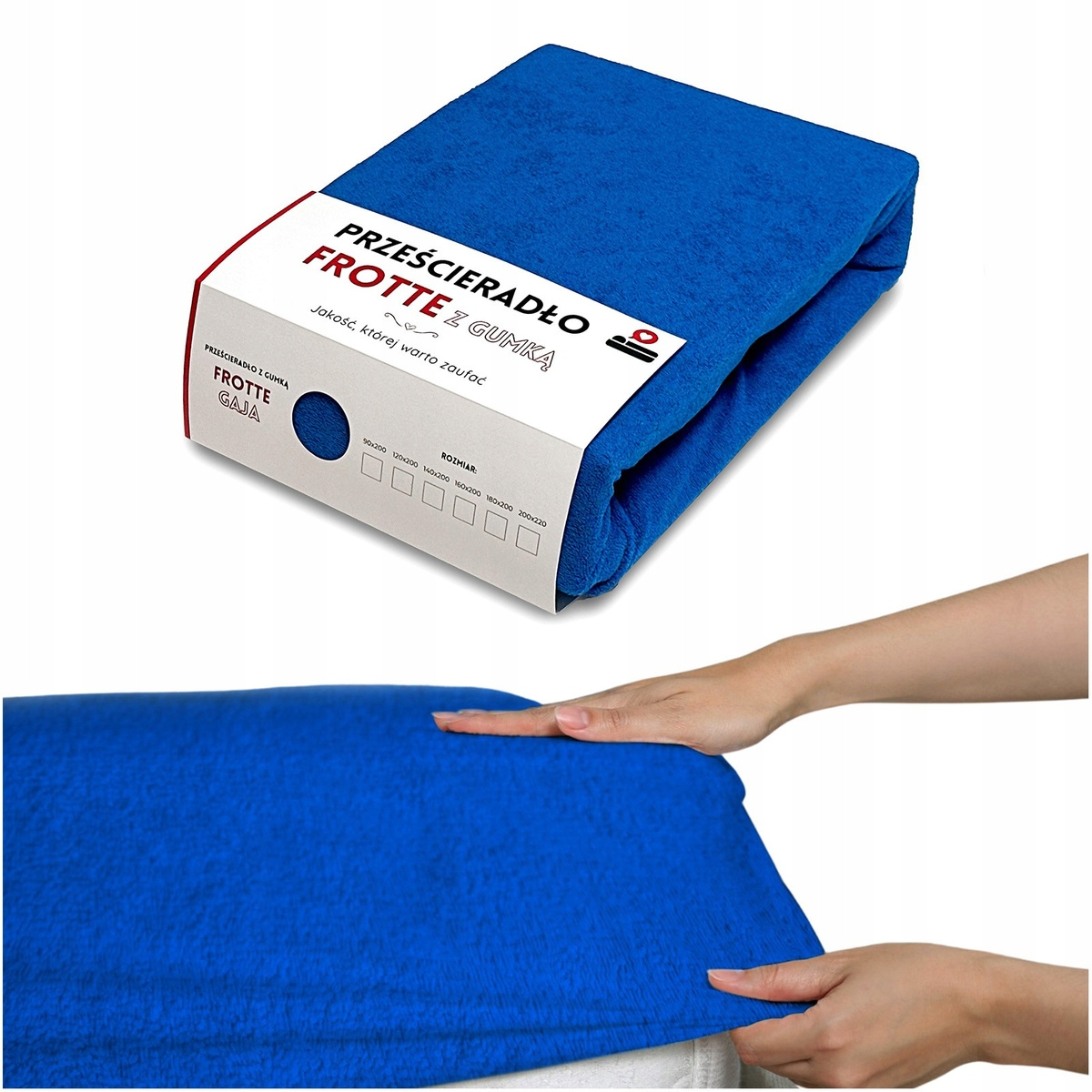 PRZEŚCIERADŁO z gumką 120x200 Frotte GRUBE bawełniane PREMIUM Gaja CHABER