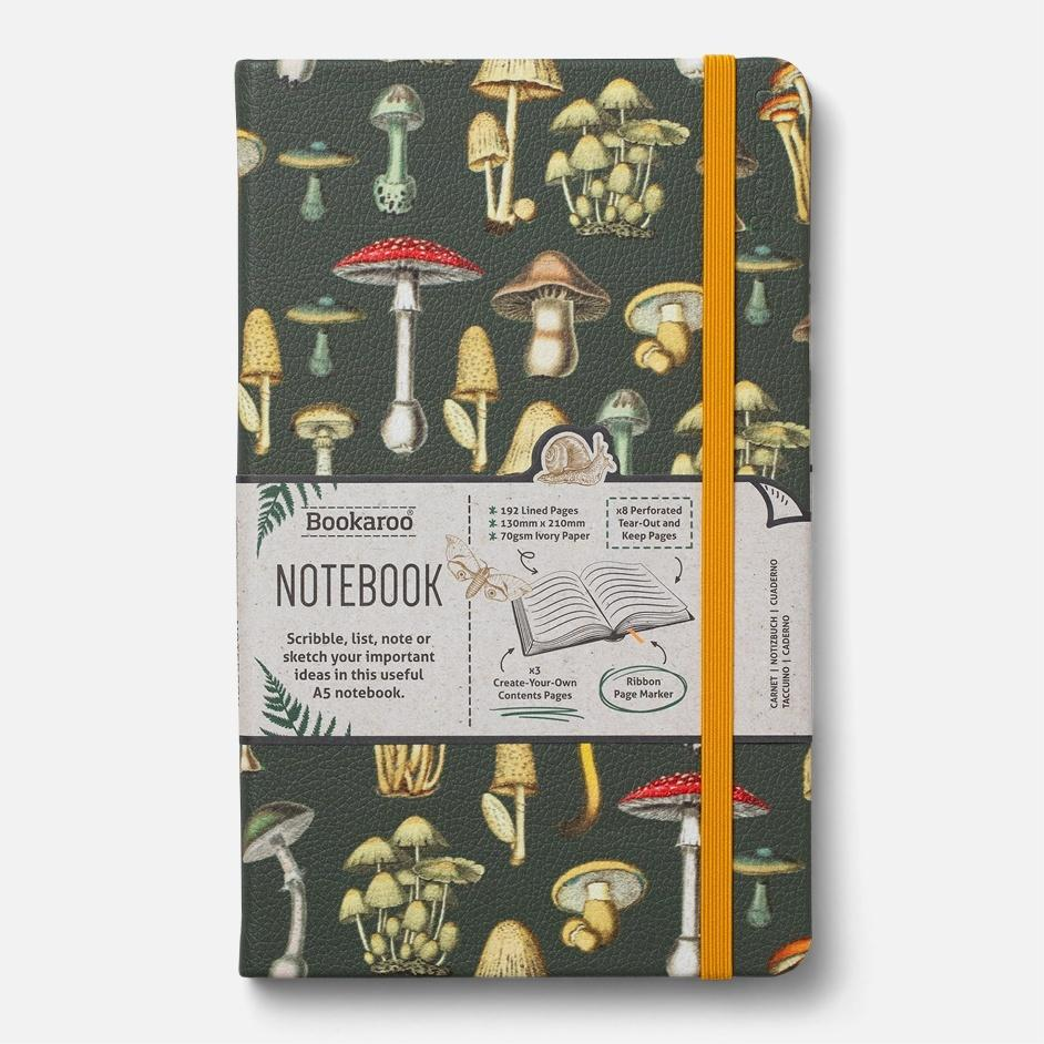 Notatnik Bookaroo A5 w twardej oprawie - Grzyby 192 strony