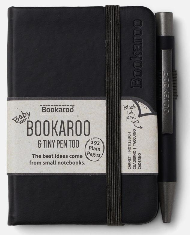 Notatnik A7 z długopisem IF Bookaroo 192 strony czarny