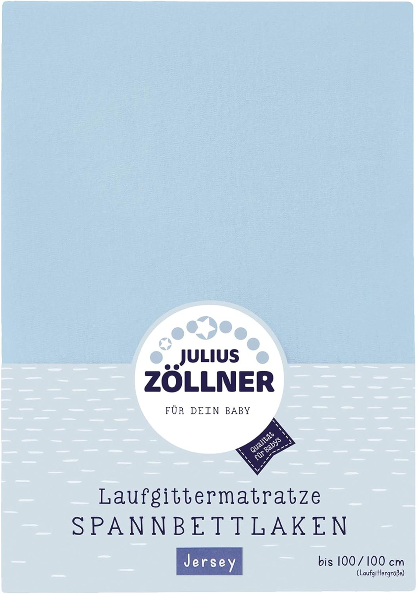 Prześcieradło jersey z gumką 100x100 cm bawełniane jasnoniebieskie