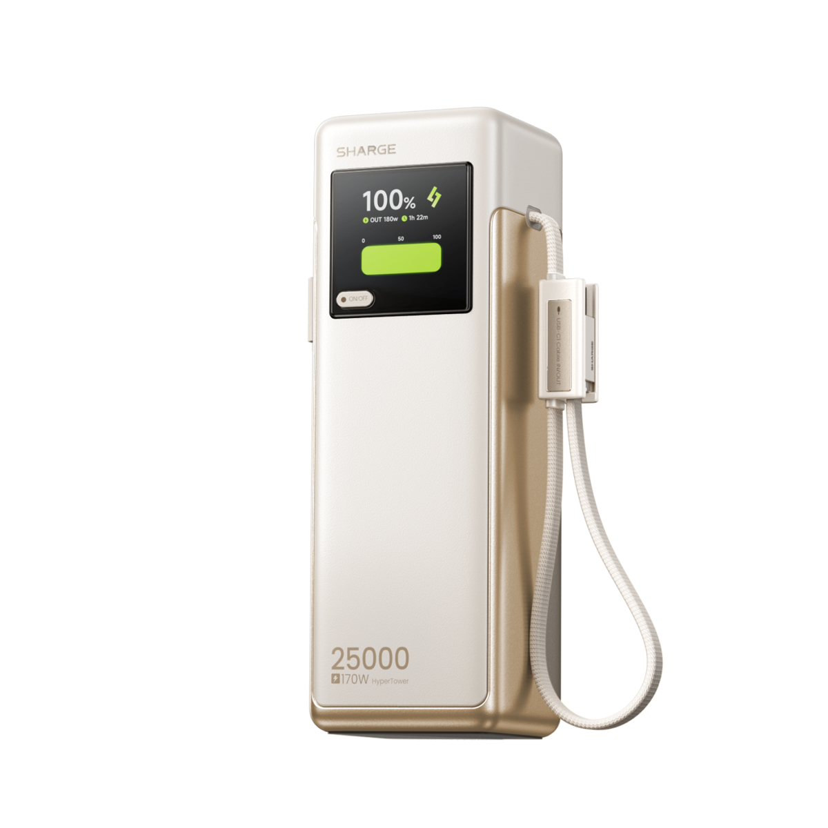 SHARGE HyperTower X6 White Power Bank 25000mAh 170W PD QC Szybkie Ładowane