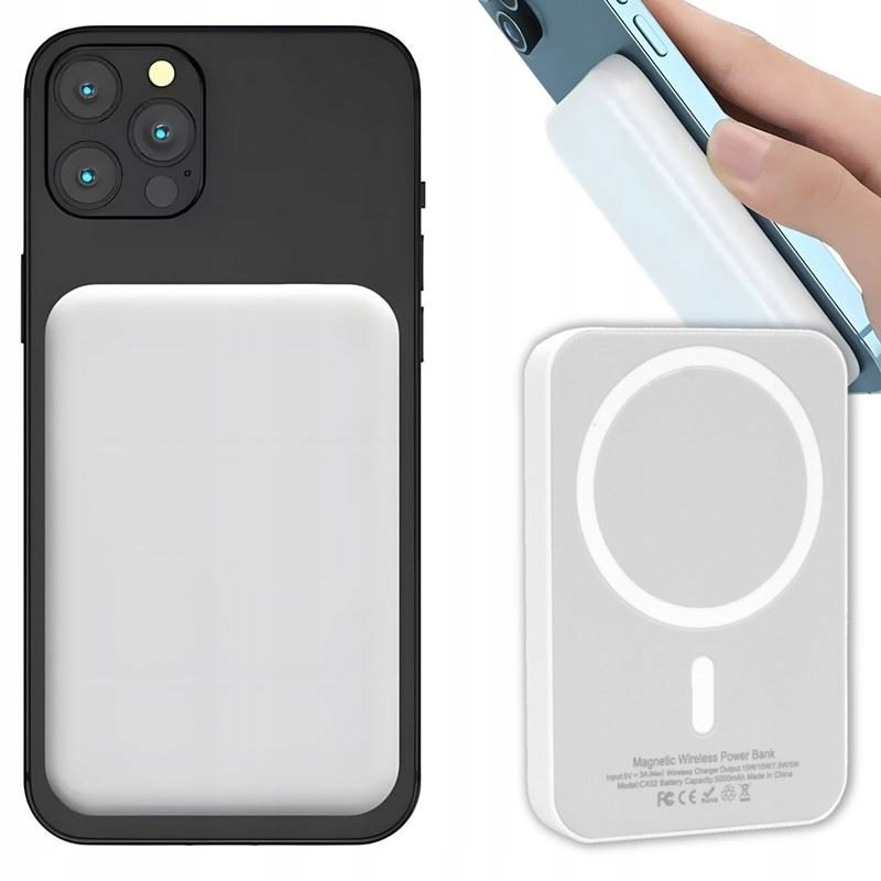 Powerbank MagSafe do iPhone 12 13 14 15 16 Power Bank 5000 indukcyjny 15W
