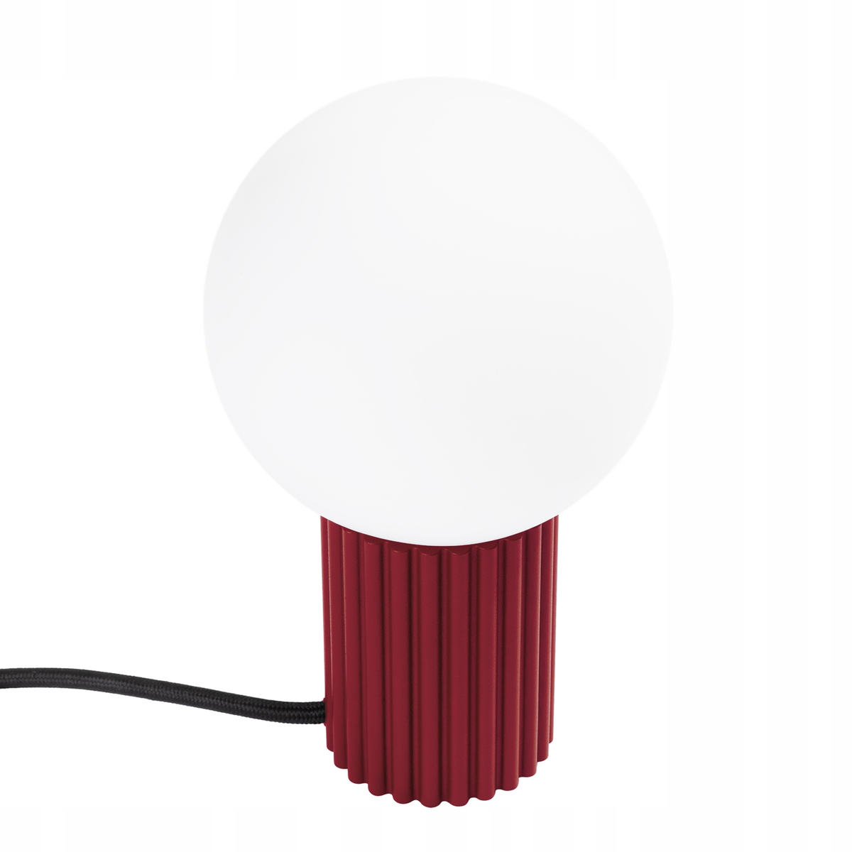 Lampka biurkowa nocna czerwona do toaletki sypialni salonu biała kula HALO