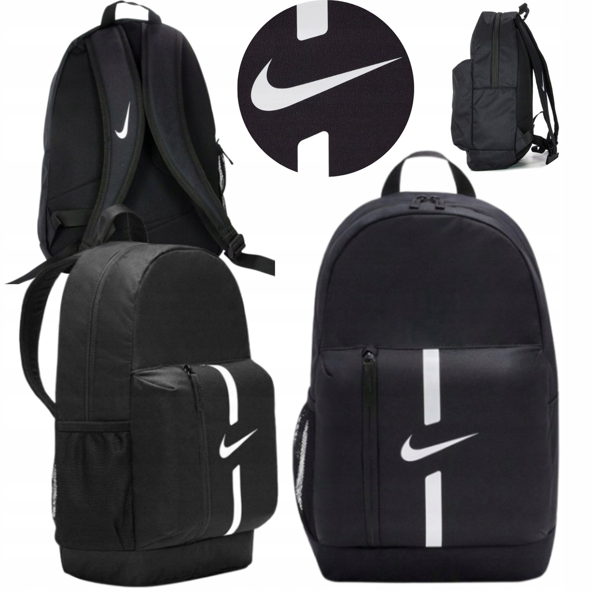 PLECAK SZKOLNY MŁODZIEŻOWY TORNISTER KLASA 1 3 NIKE CZARNY A4 30.5X13X46CM