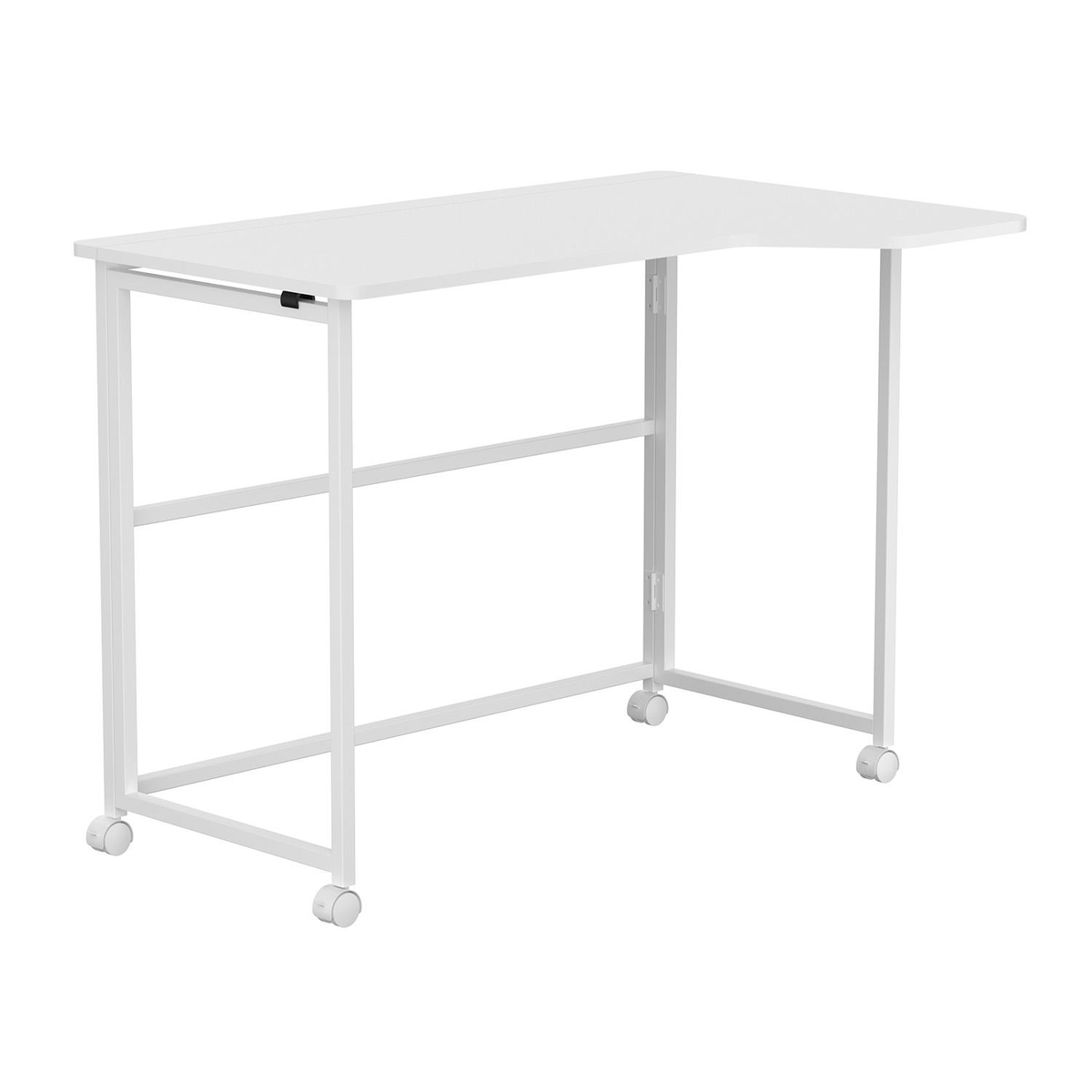 Biurko składane Maclean MC-1250 L/W białe, mobilne, 100x65 cm, max. 50 kg